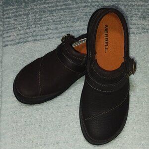 Women's Merrell J69082 Brown Dassie Buckle Select Grip Leather Shoes Sz. 6 NWOB